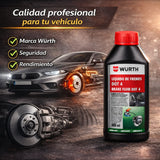 Líquido de Frenos Würth DOT 4 500ml – Fluido Profesional Alta Temperatura para ABS, DOT3/DOT4 Coches y Motos