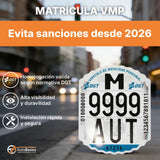 Matrícula Patinete Eléctrico VMP Homologada DGT 2026 – Placa Identificativa Obligatoria para Vehículos de Movilidad Personal, Resistente y Fácil Instalación