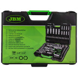 JBM 54037 Maletín de Herramientas de 108 Piezas con Vasos Hexagonales Cincados de Acero S2