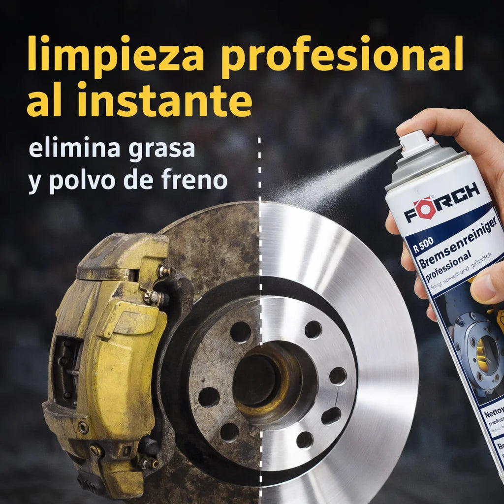 Spray Limpiador de Frenos FORCH 500 ml – Desengrasante Técnico Residuo Cero para Discos, Embragues y Motores