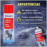 Limpiador de Frenos Würth Profesional Spray 500 ml – Desengrasante Sin Residuos para Discos, Tambor y Piezas Mecánicas