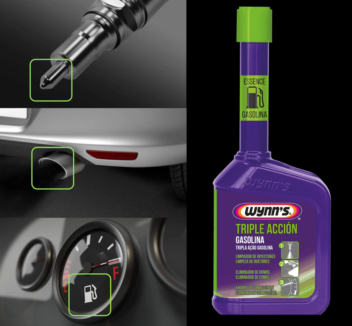 Wynn’s Aditivo Triple Acción Gasolina 325 ml – Limpieza y Protección del Motor