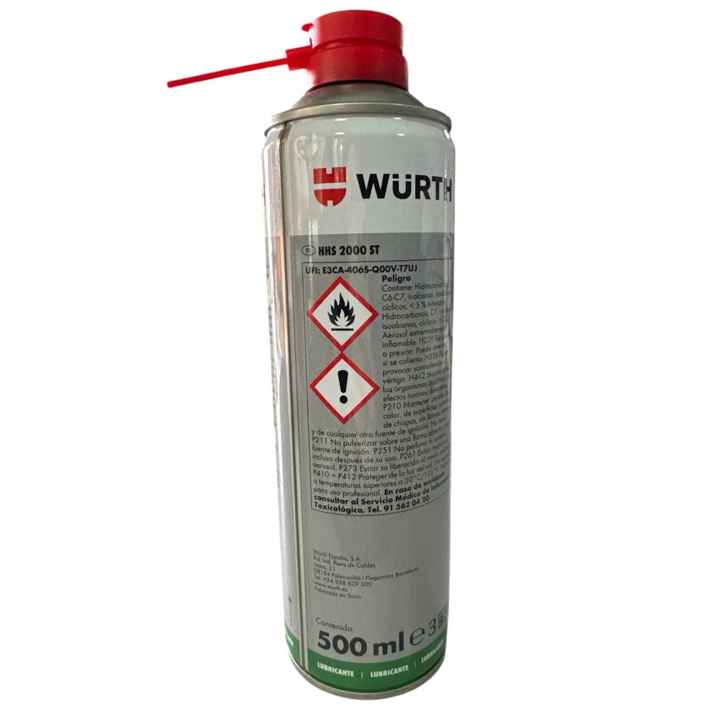 Grasa Líquida Würth HHS 2000 ST 500ml – Lubricante Sintético de Alta Adherencia, Resistente a Presión y Temperatura