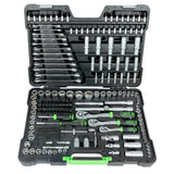 JBM 54034 Maletín de herramientas 216 piezas con vasos hexagonales cincados, carracas, extensiones y adaptadores