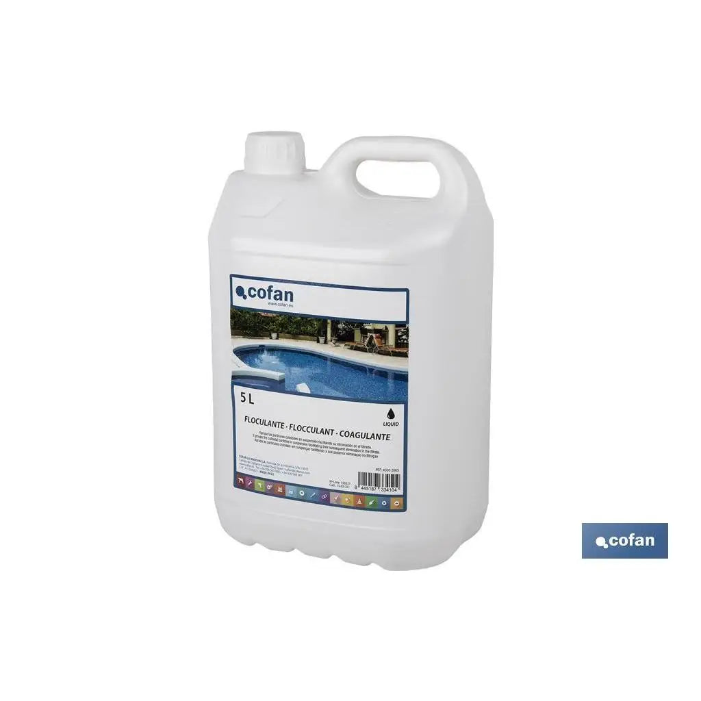 Floculante Líquido Cofan - Clarifica Agua Piscina - 5 Litros