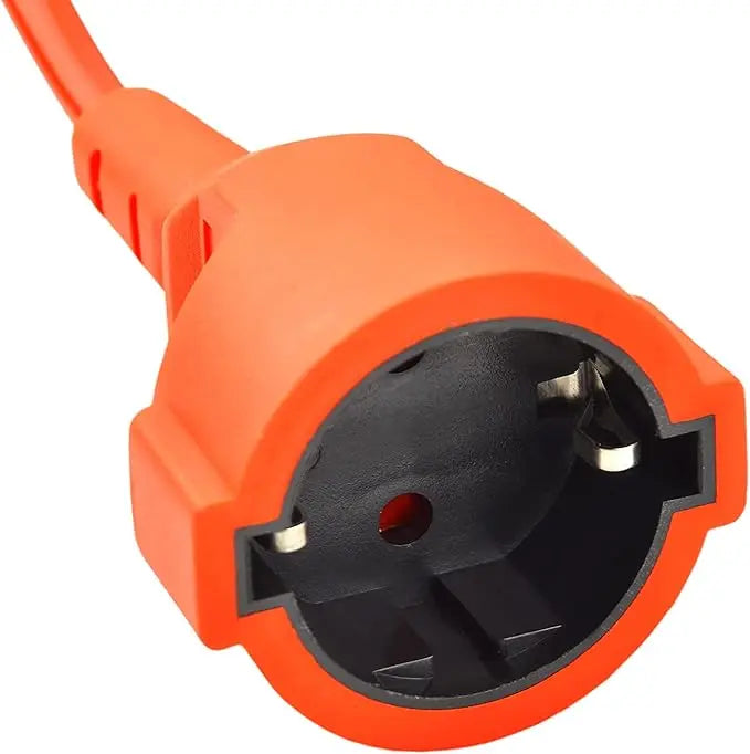 Alargador Eléctrico Naranja Alta Visibilidad | Cable Extensión Interior/Exterior Flexible y Seguro (5m, 15m, 20m, 30m)