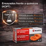 Guantes de Nitrilo Diamantados Würth x50 – Desechables con Agarre Superior para Taller e Industria