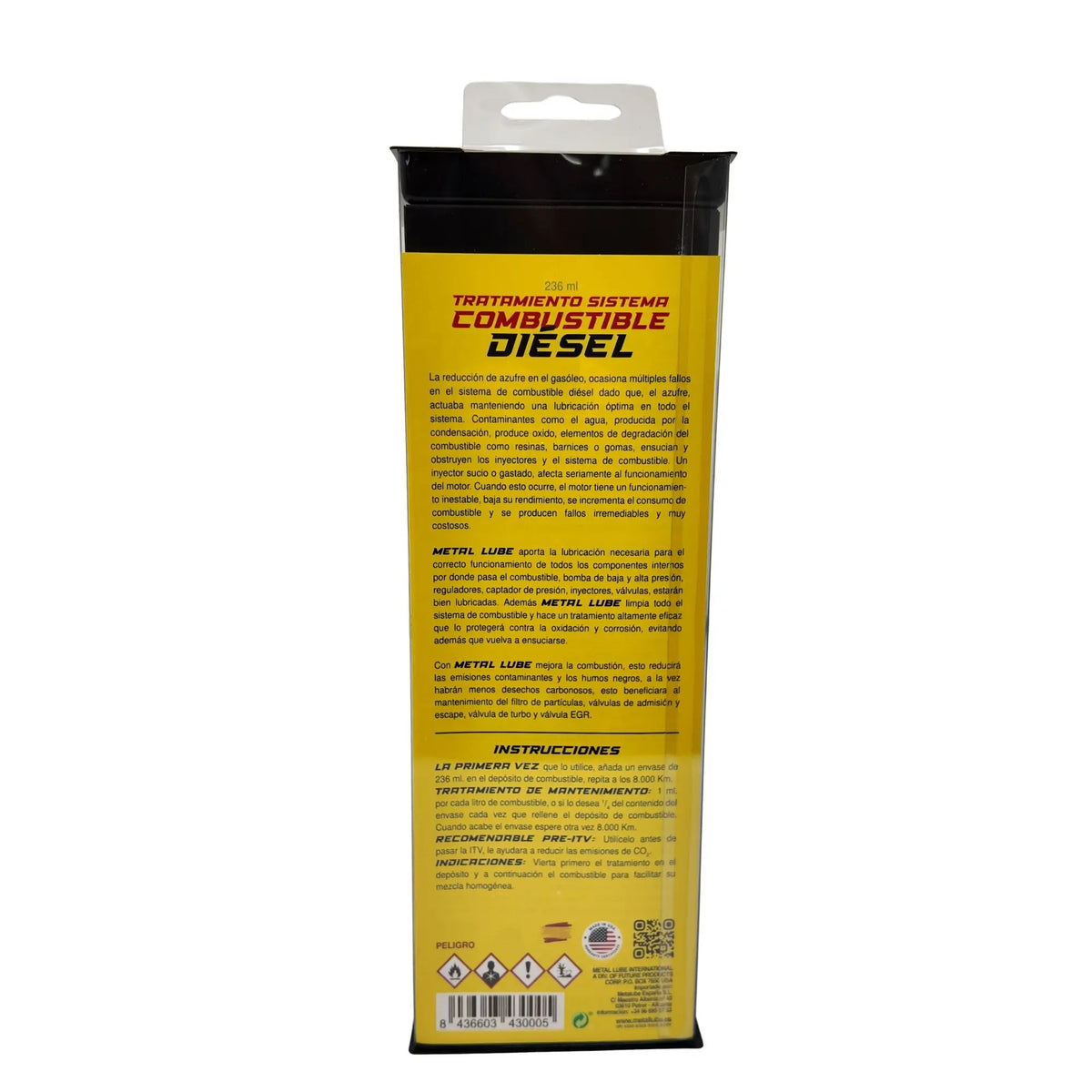Metal Lube Tratamiento Diésel 236 ml – Limpia Inyectores, Reduce Humos y Protege el Sistema
