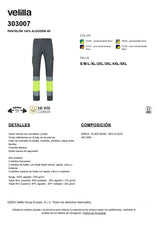Pantalón Alta Visibilidad Velilla 303007 – 100% Algodón Bicolor Multibolsillos