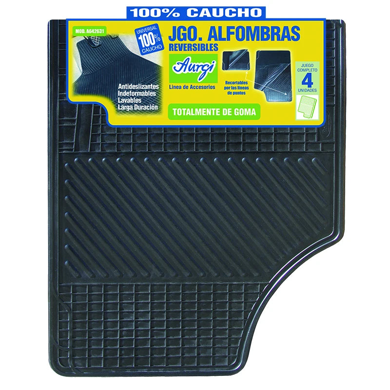 Aurgi Alfombra de Goma Reversible Antideslizante – Protección Resistente para Maletero y Suelo