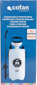 Pulverizador Manual Cofan 5 Litros – Pulverizador de Presión para Jardín y Limpieza