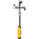 Llave de Carraca Reversible y Articulada con 3 Posiciones 175mm/200mm/225mm para Automoción  -  FORCH Cabeza Articulada con Bloqueo en 10 Posiciones y Dentado Fino  -  Carraca reversible articulada telescópica - Herramienta