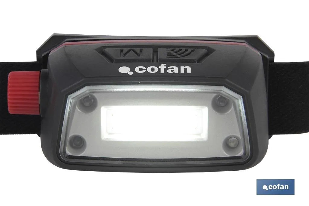 Cofan Linterna de Cabeza Recargable con USB 5W 350 Lm