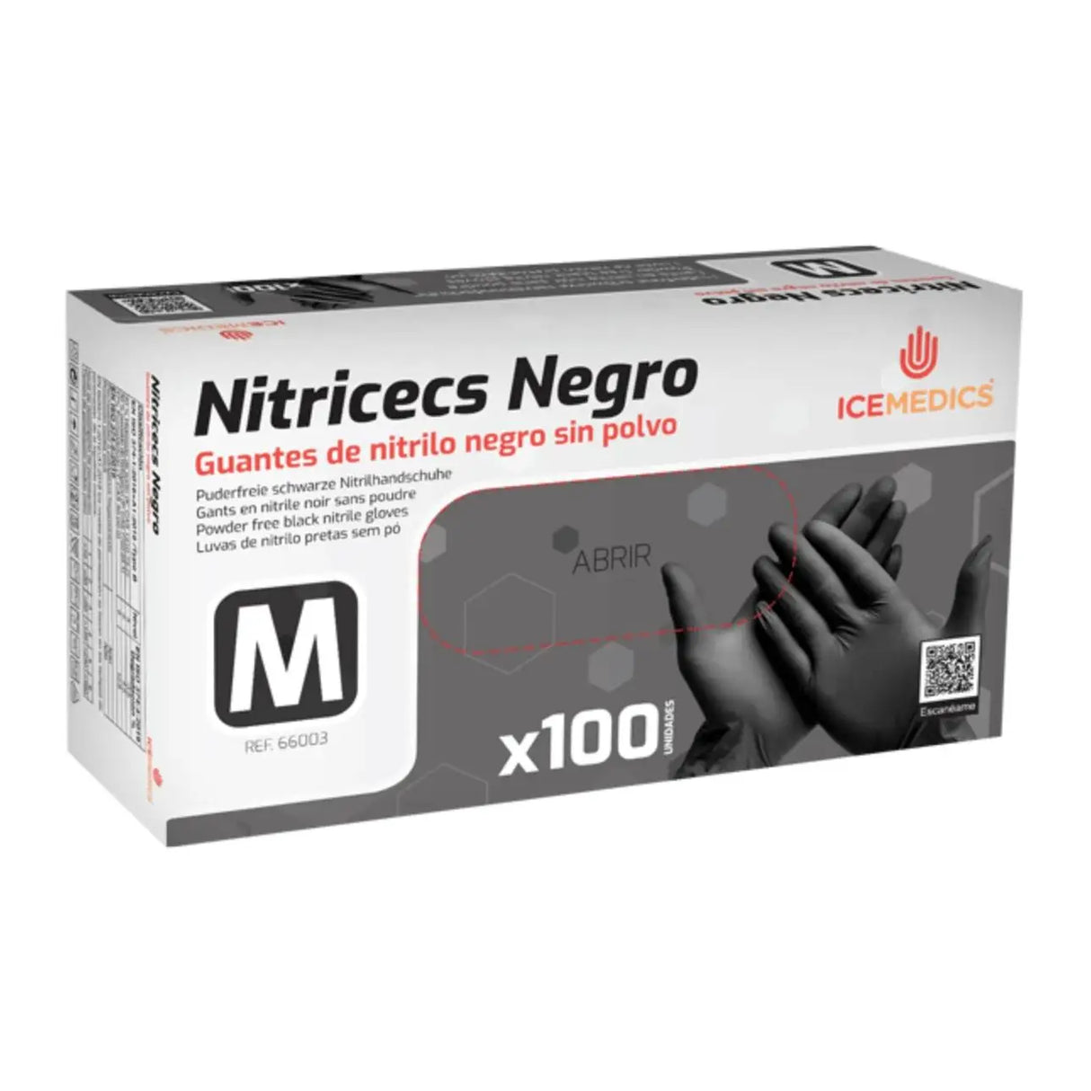 Guantes de Nitrilo Negros Sin Polvo – Caja 100 Unidades Desechables para Uso Profesional