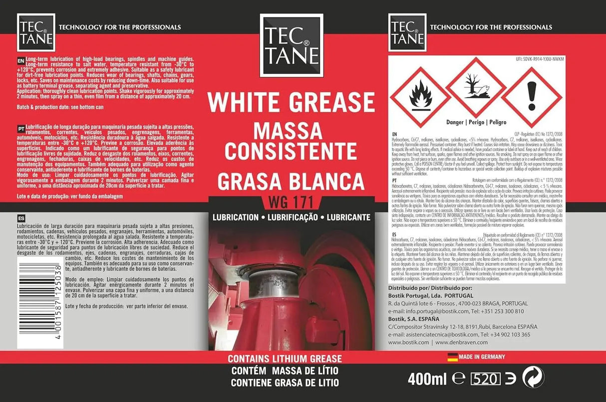 Pack 3 Spray Grasa de Litio Blanca 400 ml – Lubricación Extrema de -30°C a +120°C