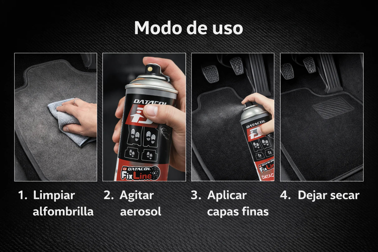 Tinte para Alfombrillas Datacol DataCarmat 400 ml – Spray Restaurador Negro de Secado Rápido para Textil y Caucho