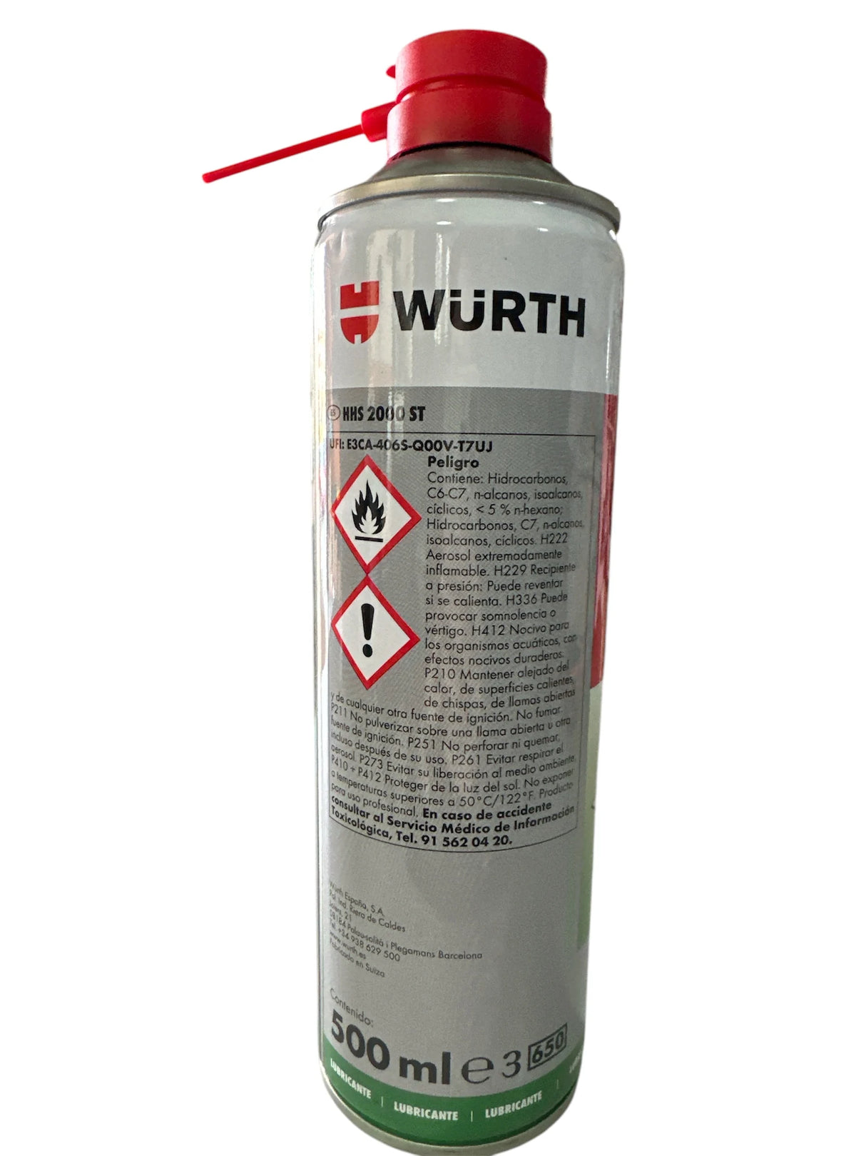 Grasa Líquida Würth HHS 2000 ST 500ml – Lubricante Sintético de Alta Adherencia, Resistente a Presión y Temperatura