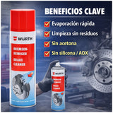 Limpiador de Frenos Würth Profesional Spray 500 ml – Desengrasante Sin Residuos para Discos, Tambor y Piezas Mecánicas