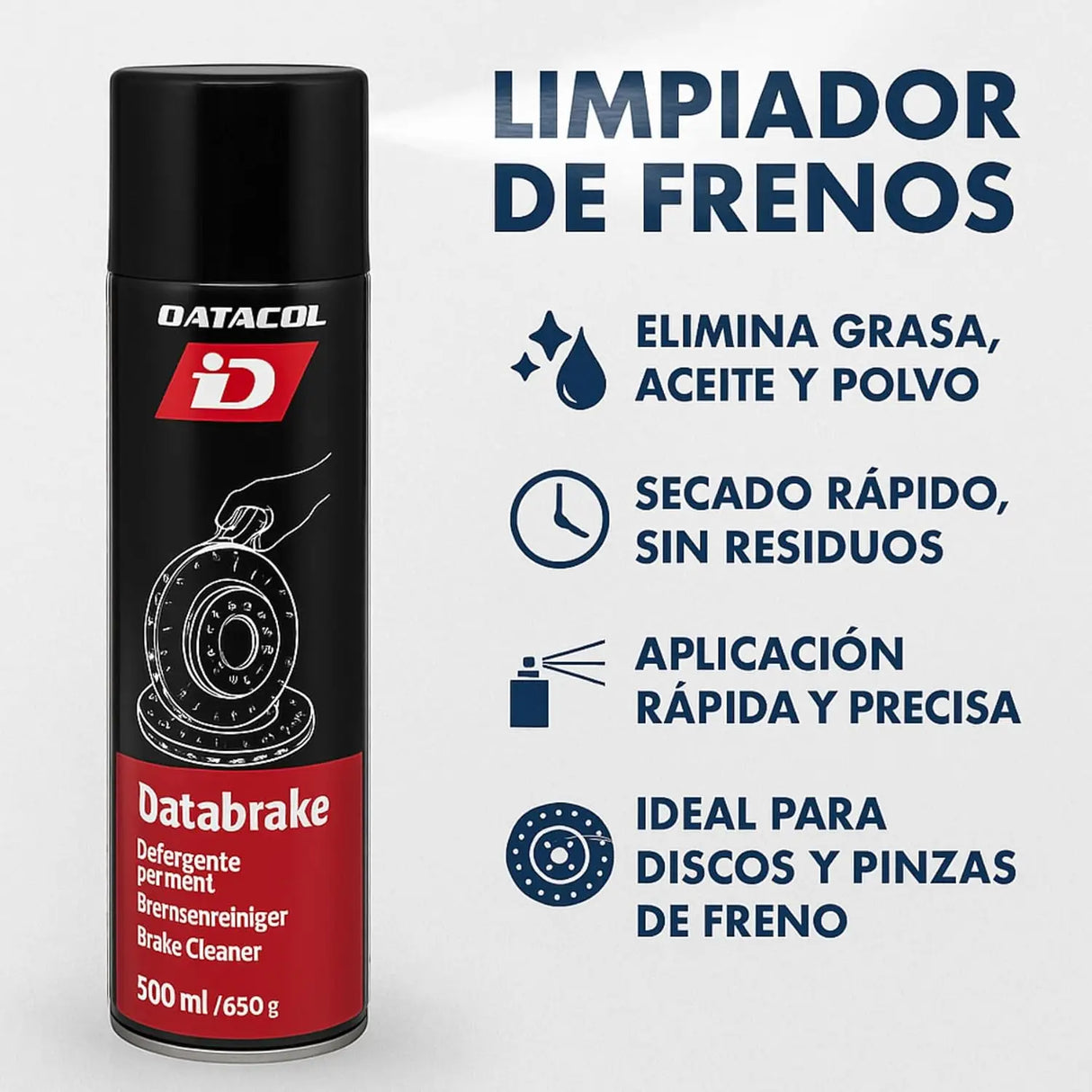 Limpiador de Frenos Datacol 500 ml – Spray Desengrasante para Automoción