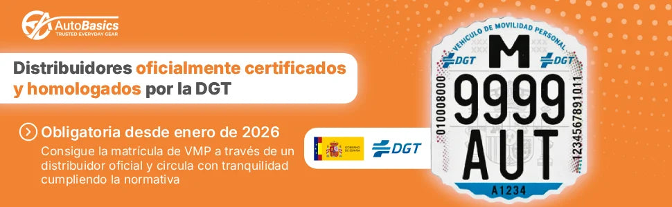 Matrícula Patinete Eléctrico VMP Homologada DGT 2026 – Placa Identificativa Obligatoria para Vehículos de Movilidad Personal, Resistente y Fácil Instalación