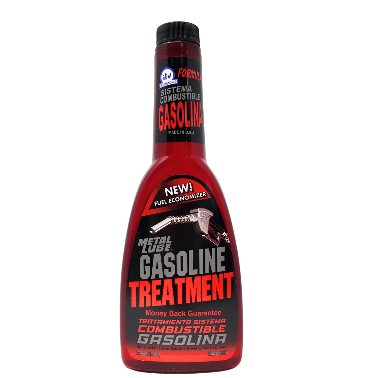 Metal Lube Aditivo Gasolina 236 ml – Tratamiento para Sistema de Combustible y Limpieza de Inyectores