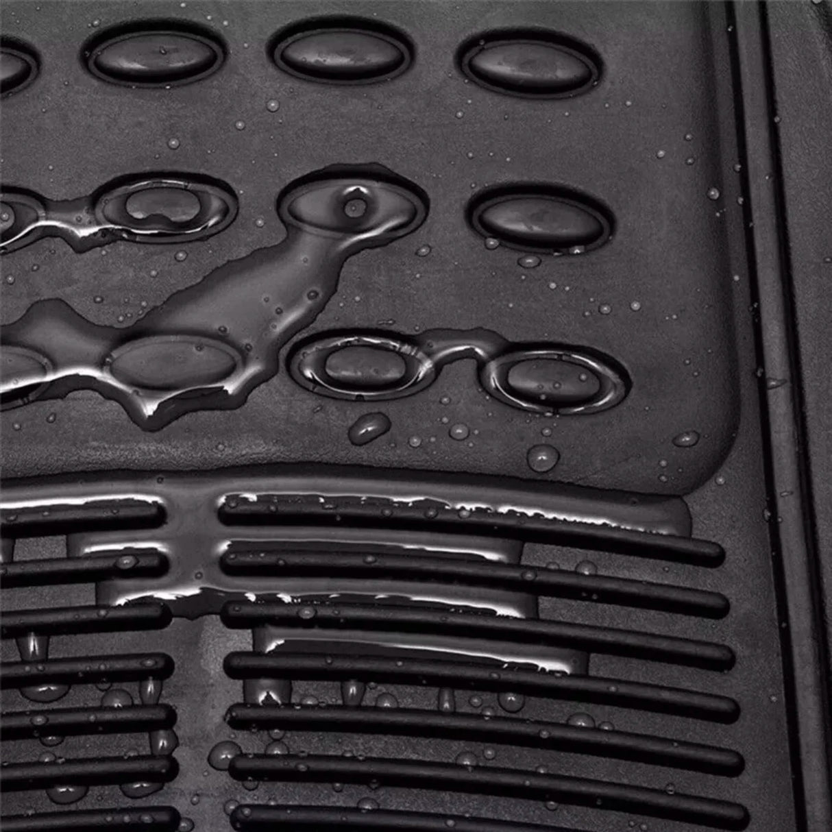 Alfombrillas de Goma Universales para Coche 4 Piezas – Negro Recortables, Antideslizantes y Resistentes al Agua (2 Delanteras + 2 Traseras)