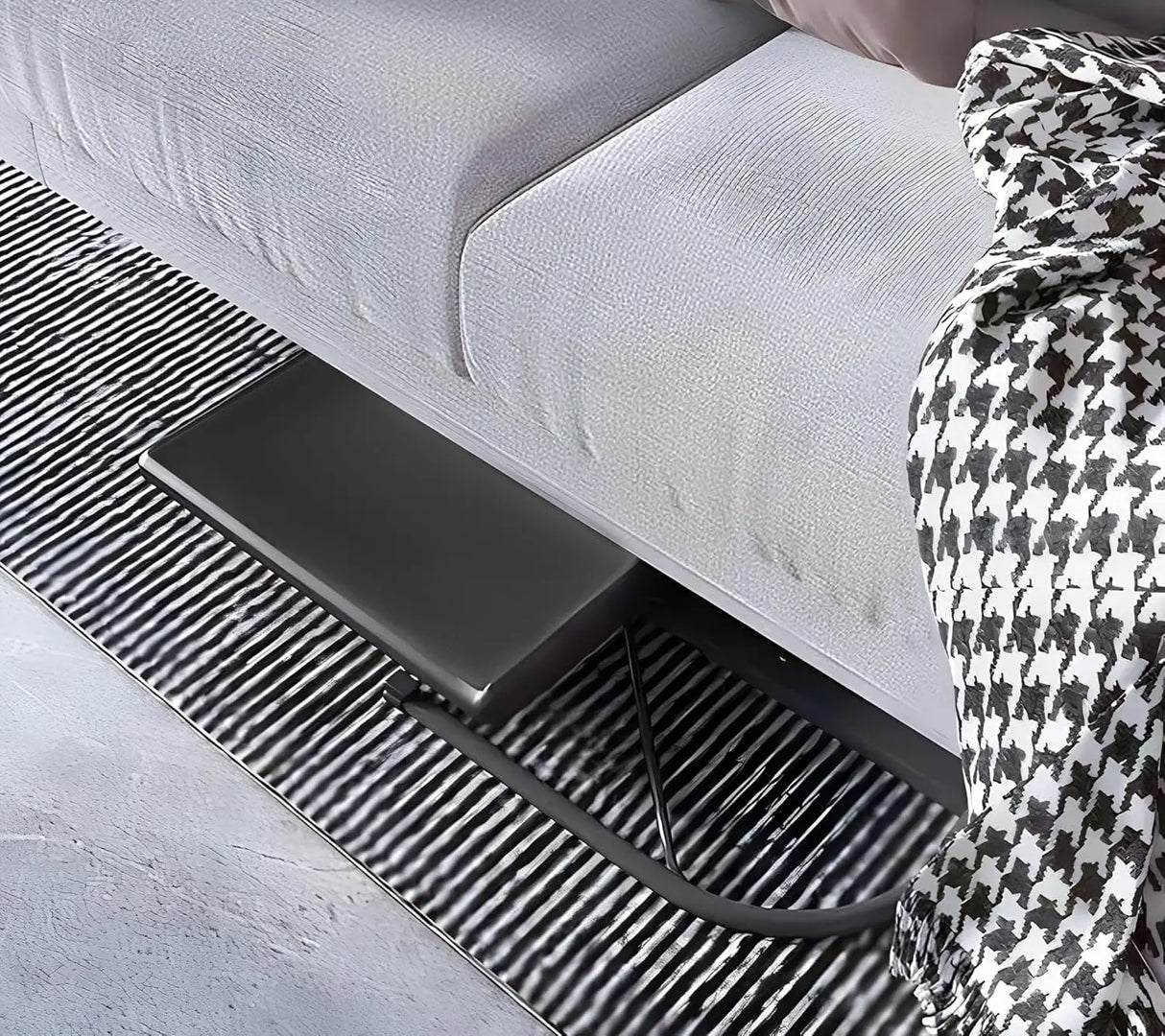 Mesa Auxiliar Plegable T-LoVendo Forma C – Altura Ajustable e Inclinable para Portátil, Sofá y Lectura