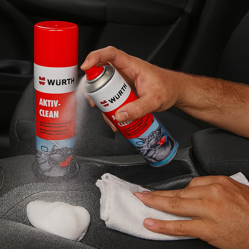 Limpiador en Espuma Würth Aktiv-Clean 500 ml – Limpieza Interior con Aroma Afrutado, Antiestático y Secado Rápido