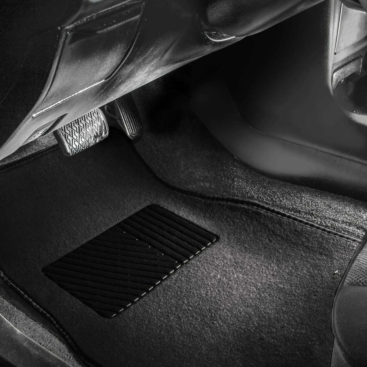 Alfombrillas de Coche Universales Flocadas 4 Piezas – Moqueta PVC Antideslizante y Resistente para Todo Tipo de Vehículos