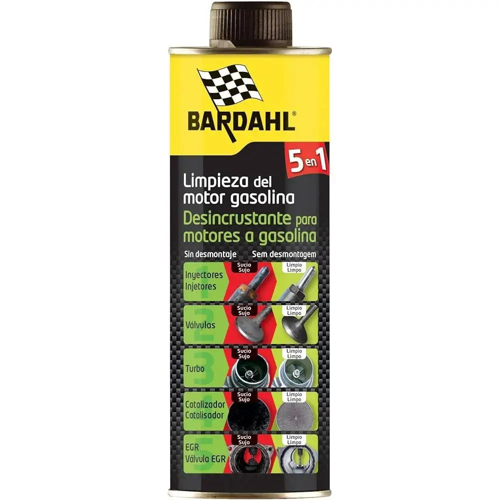 Bardahl Descarbonizante 5 en 1 Gasolina 500 ml – Limpieza Integral para Motor