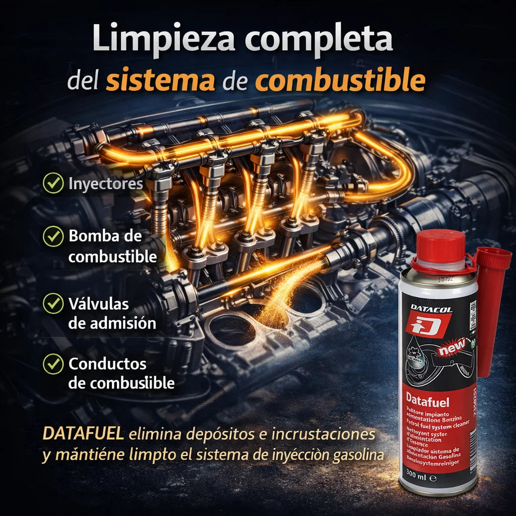 Limpia Inyección Gasolina DATACOL DataFuel 300 ml – Aditivo para Sistema de Combustible, Limpieza y Lubricación de Inyectores