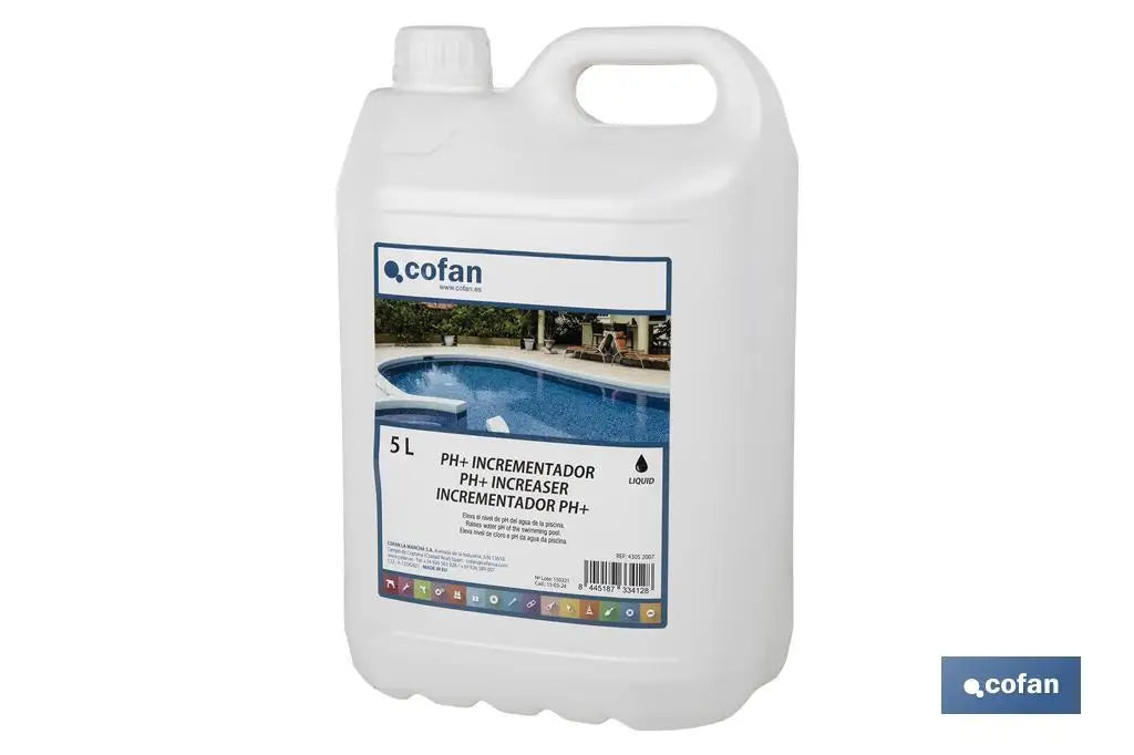 Incrementador pH Líquido Cofan 5L – Regulador para Piscinas de Acción Rápida