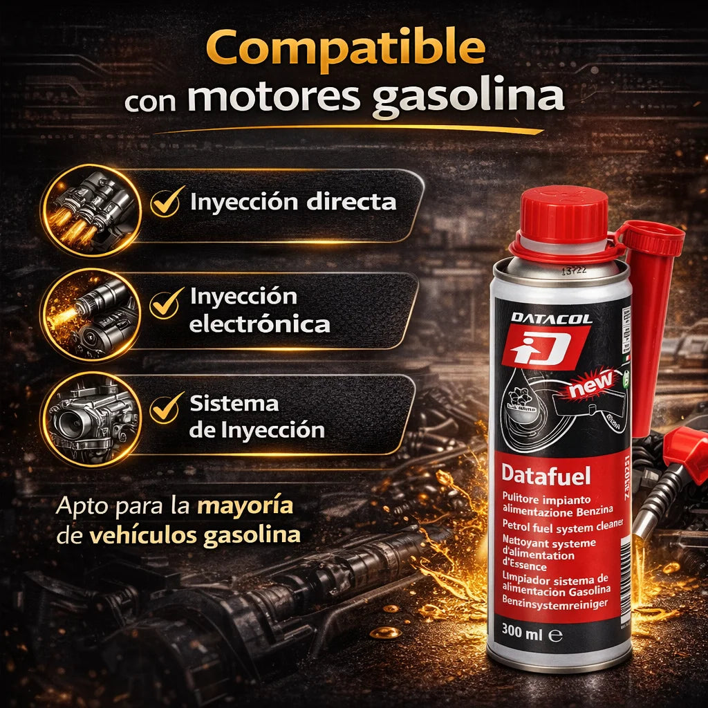 Limpia Inyección Gasolina DATACOL DataFuel 300 ml – Aditivo para Sistema de Combustible, Limpieza y Lubricación de Inyectores