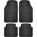 Alfombrillas de Goma Universales para Coche 4 Piezas – Negro Recortables, Antideslizantes y Resistentes al Agua (2 Delanteras + 2 Traseras)