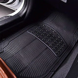 Alfombrillas de Goma Universales para Coche 4 Piezas – Negro Recortables, Antideslizantes y Resistentes al Agua (2 Delanteras + 2 Traseras)