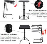Mesa Auxiliar Plegable T-LoVendo Forma C – Altura Ajustable e Inclinable para Portátil, Sofá y Lectura