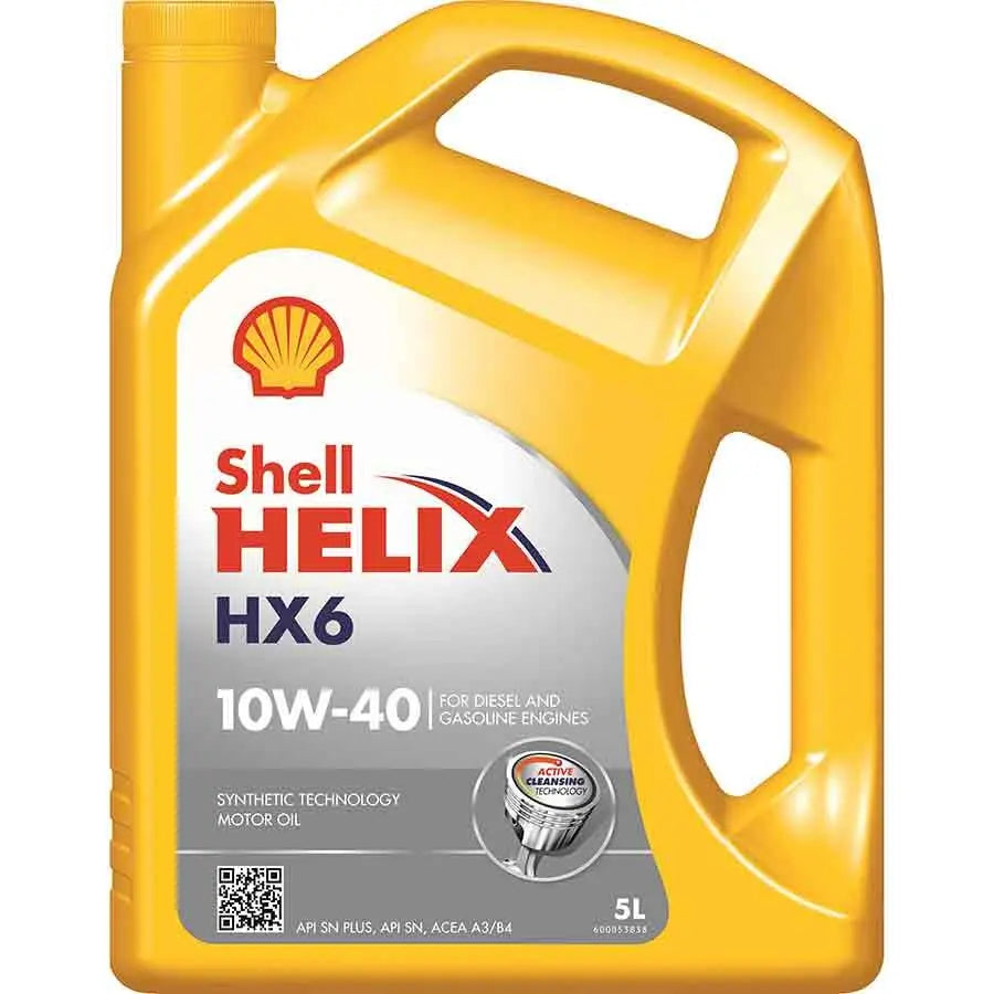 Shell Helix HX6 10W40 5L – Aceite de Motor con Protección Antidesgaste