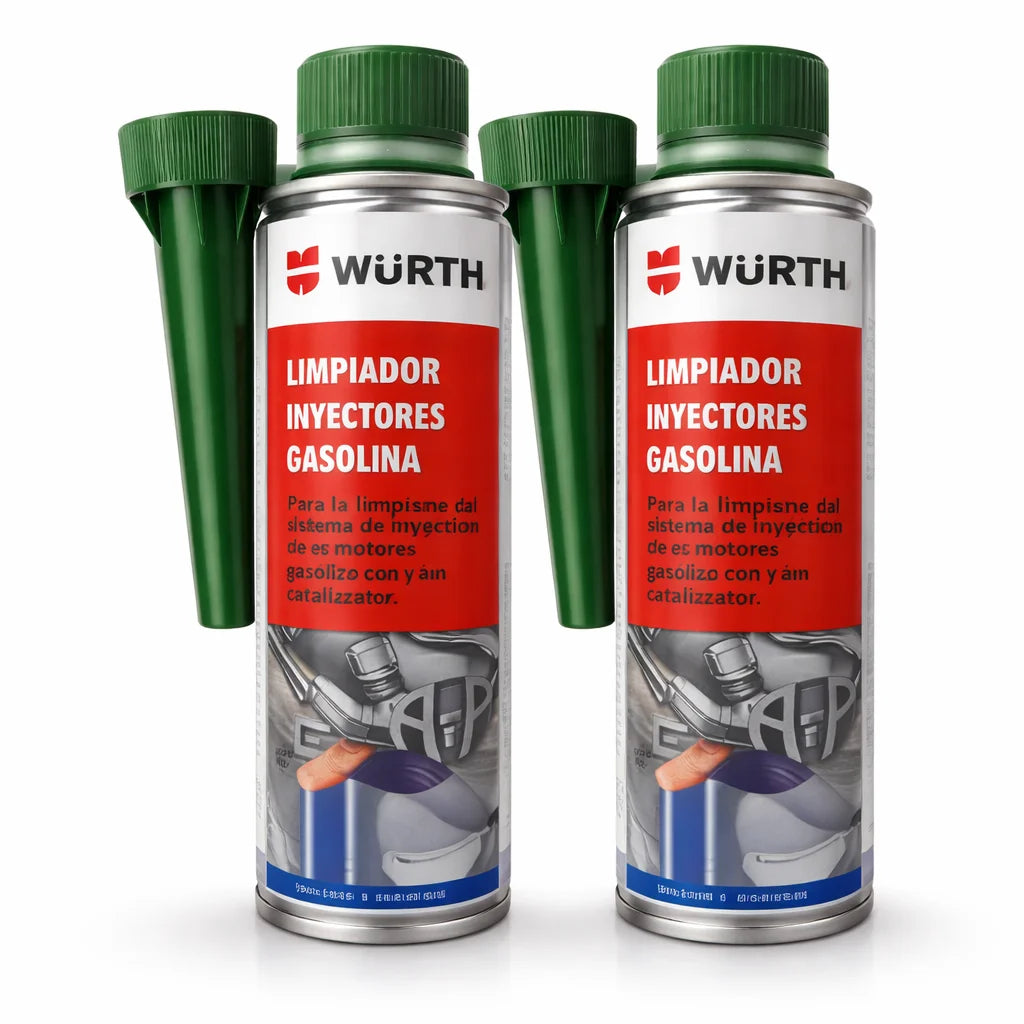 Aditivo Limpia Inyectores Gasolina Würth 300 ml – Limpia Sistema, Mejora Rendimiento y Reduce Consumo