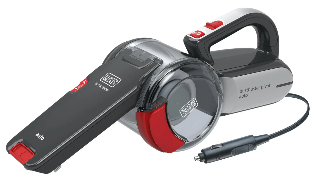 BLACKDECKER Aspirador de Mano Pivot PV1200 AV XJ 12V - Potencia de Succión - Cabezal Pivotante - Cable de 5 Metros