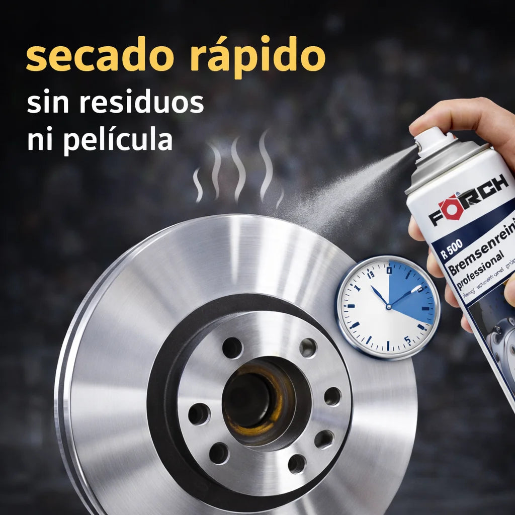 Spray Limpiador de Frenos FORCH 500 ml – Desengrasante Técnico Residuo Cero para Discos, Embragues y Motores