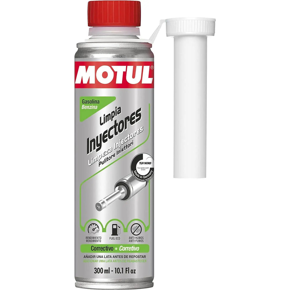 Motul Limpiador de Inyectores Gasolina 300 ml – Aditivo para Motores de Inyección y Carburador