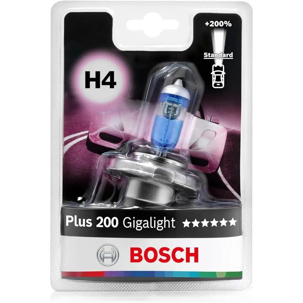 Bosch Gigalight Plus 200 H4 12V 60/55W – Lámpara Halógena de Alto Rendimiento