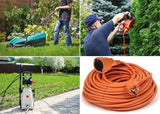 Alargador Eléctrico Naranja Alta Visibilidad | Cable Extensión Interior/Exterior Flexible y Seguro (5m, 15m, 20m, 30m)