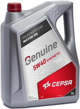 Cepsa Genuine 5W40 Sintético 5L – Aceite de Motor Gasolina y Diésel Alta Protección