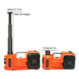 Gato hidráulico eléctrico de suelo para coche, bomba de inflado de neumáticos y linterna LED, juego 3 en 1 con martillo de seguridad, 12V, 5 toneladas, QZ002