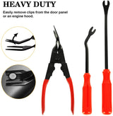 Estuche de herramientas de reparación para el automóvil, kit que incluye remache, clip, herramienta de extracción de embellecedor de panel de puerta, desmontaje de interior automático y palanca de coche