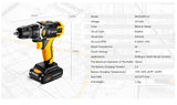 Taladro Inalámbrico DEKO 12V/16V/20V – Destornillador Eléctrico con Batería Litio para Bricolaje