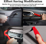 Estuche de herramientas de reparación para el automóvil, kit que incluye remache, clip, herramienta de extracción de embellecedor de panel de puerta, desmontaje de interior automático y palanca de coche