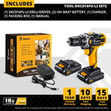 Taladro Inalámbrico DEKO 12V/16V/20V – Destornillador Eléctrico con Batería Litio para Bricolaje