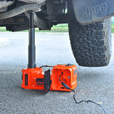 Gato hidráulico eléctrico de suelo para coche, bomba de inflado de neumáticos y linterna LED, juego 3 en 1 con martillo de seguridad, 12V, 5 toneladas, QZ002